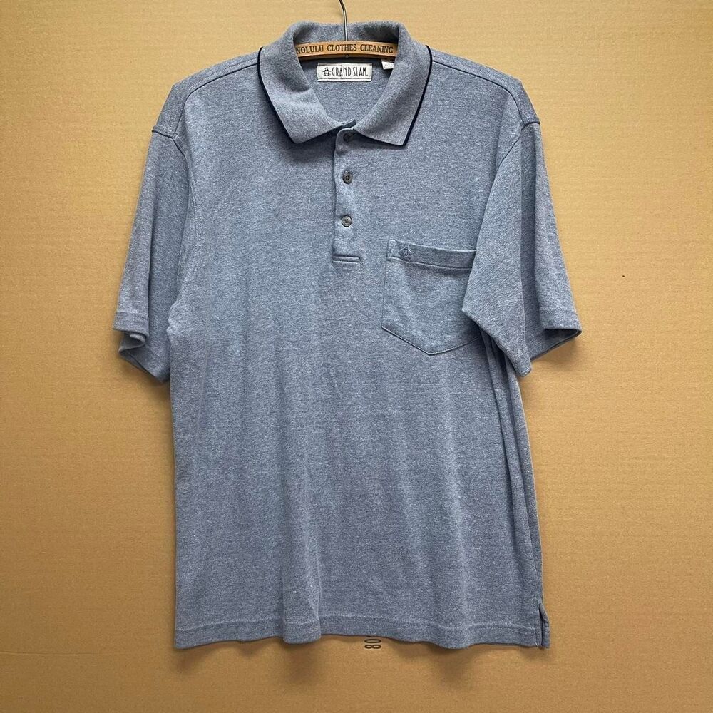 Munsingwear Men's Blue and Grey Polo-shirts